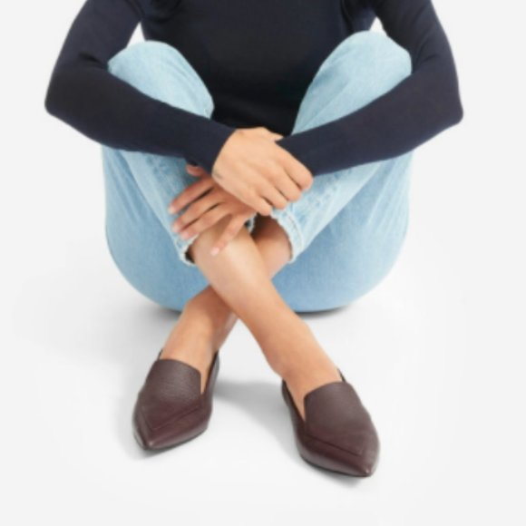 Everlane Shoes - Everlane Boss Flat Burgundy NWOT